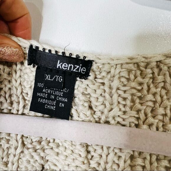 Kenzie Cream Oatmeal Open Cardigan Sweater Braided Tassels - Picture 3 of 8